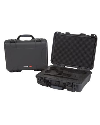 Nanuk 910CLASG7 910 Classic 2 Up Pistol Case Graphite Polymer w/ Latches &amp; Closed-Cell Foam Padding 13.20" L x 9.20" W x 4.10" H Interior Dimensions