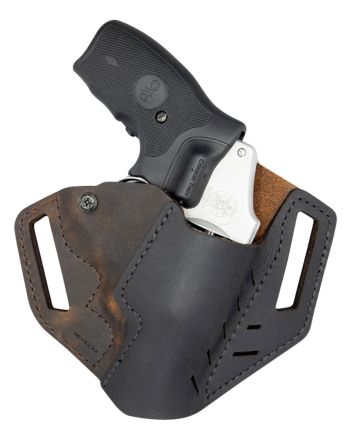 Versacarry REV201 RevolverOWB Distressed Brown Leather Belt Slide Fits S&amp;W J Frame/Ruger LCR Right Hand