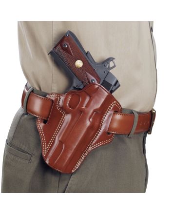 Galco CM800 Combat MasterOWB Tan Leather Belt Slide Compatible w/ Glock 43/43X, SpringfieldHellcat Belt 1.75" Wide Right Hand