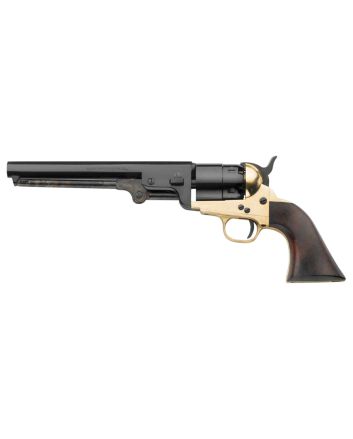 Pietta REB44 1851 Navy 44 Cal 7.37" 6rd Brass Frame, Blued Cylinder &amp; Octagon Barrel, Walnut Grip