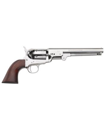 Pietta PF51OS36712 1851 Navy "Old Silver" 36 Cal 7.50" 6rd Old Silver Frame, &amp; Octagon Barrel, Walnut Grip