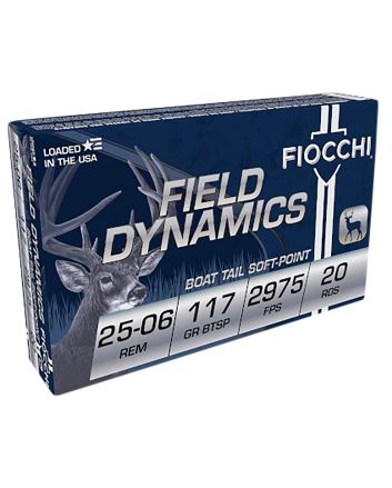 Fiocchi 2506B Field Dynamics25-06Rem 117gr Pointed Soft Point 20 Per Box/10 Case