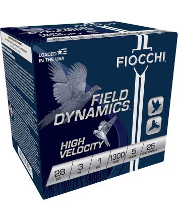 Fiocchi 283HV5 Field Dynamics High Velocity 28Gauge 3" 1oz 5Shot 25 Per Box/10 Case
