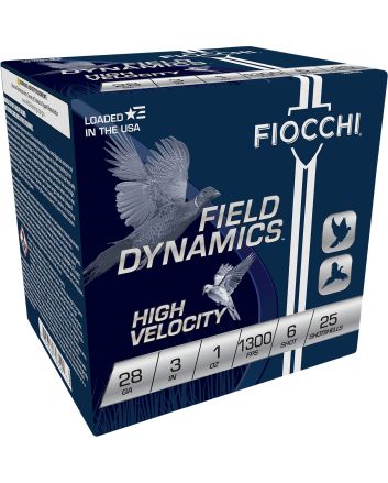Fiocchi 283HV6 Field Dynamics High Velocity 28Gauge 3" 1oz 6Shot 25 Per Box/10 Case