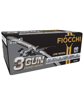 Fiocchi 12BK3G00 3-Gun Match Legacy Series 12Gauge 2.75" 9Pellets 00Buck Shot 10 Per Box/25 Case