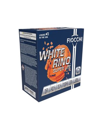 Fiocchi 12WRSL75 Exacta Target White Rino Super Light 12Gauge 2.75" 1 1/8oz 7.5Shot 25 Per Box/10 Case