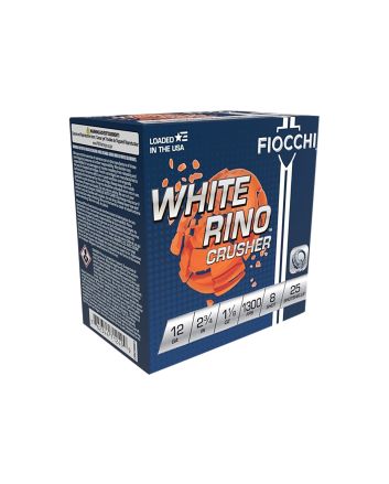 Fiocchi 12WRCRS8 Exacta Target White Rino Crusher 12Gauge 2.75" 1 1/8oz 8Shot 25 Per Box/10 Case