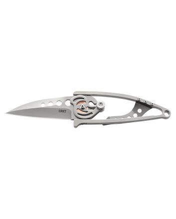 CRKT 5102N Snap Lock2.55" Folding Drop Point Plain Bead Blasted 420J2 SS Blade/Stainless Steel Handle Features Money Clip Includes Pocket Clip