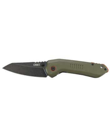 CRKT 6280 Overland3" Folding Sheepsfoot Plain Stonewashed 8Cr13MoV SS Blade/ Green G10/SS Handle Includes Pocket Clip