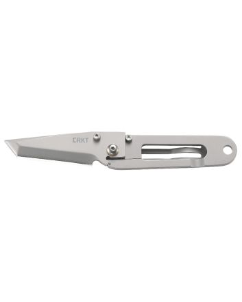 CRKT 5500 K.I.S.S.2.25" Folding Tanto Plain Bead Blasted 3Cr13MoV SS Blade/Bead Blasted Stainless Steel Handle Includes Pocket Clip