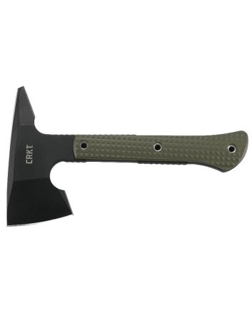 CRKT 2726 Jenny Wren Compact 2.59" Tomahawk w/Spike Plain SK-5 Steel Blade, Green GRN Handle, 10.06" OAL, Includes Sheath