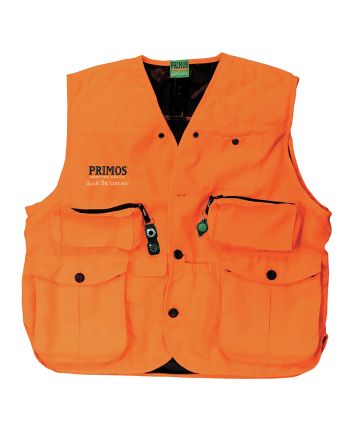Primos 65704 Gunhunter's Hunting Vest 2XL Blaze Orange Features Compass &amp; LED Light