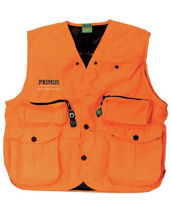 Primos 65705 Gunhunter's Hunting Vest 3XL Blaze Orange Features Compass &amp; LED Light