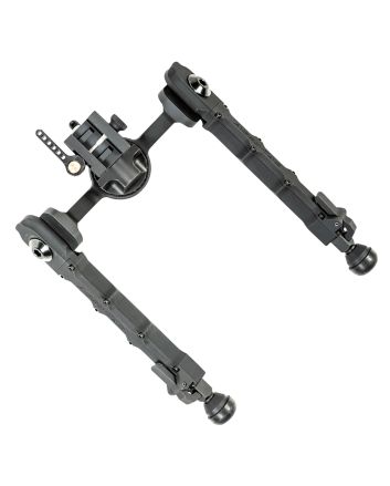 Accu-Tac FCSRBG200 FC-5 G2 Bipod made of Black Hardcoat Anodized Aluminum with Picatinny Attachment, Steel Feet &amp; 6"-10.60" Vertical Adjustment