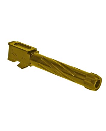 Rival Arms RA20G102E Precision V1 Drop-In Barrel 9mm Luger 4.49" Gold PVD Finish 416R Stainless Steel Material with Threading for Glock 17 Gen3-4
