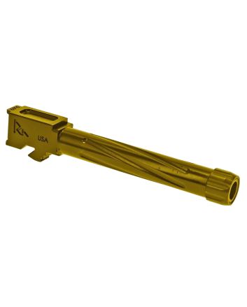 Rival Arms RA20G104E Precision V1 Drop-In Barrel 9mm Luger 4.49" Gold PVD Finish 416R Stainless Steel Material with Threading for Glock 17 Gen5