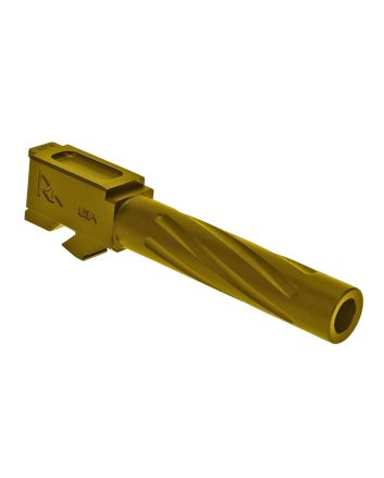 Rival Arms RA20G201E Precision V1 Drop-In Barrel 9mm Luger 4.02" Gold PVD Finish 416R Stainless Steel Material for Glock 19 Gen3-4