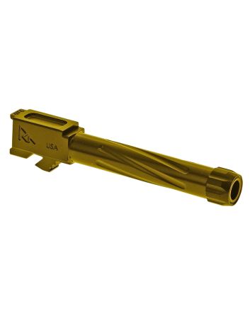 Rival Arms RA20G204E Precision V1 Drop-In Barrel 9mm Luger 4.02" Gold PVD Finish 416R Stainless Steel Material with Threading for Glock 19 Gen5