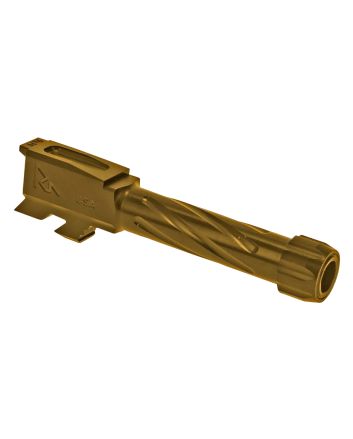 Rival Arms RA20G302E Precision V1 Drop-In Barrel 9mm Luger 3.41" Gold PVD Finish 416R Stainless Steel Material with Threading for Glock 43