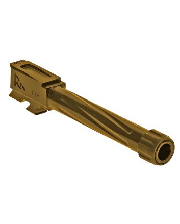 Rival Arms RA20G802E Precision V1 Drop-In Barrel 9mm Luger 4.17" Gold PVD Finish 416R Stainless Steel Material with Threading for Glock 48