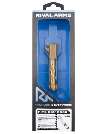 Rival Arms RA20P002E Precision Drop-In Barrel 9mm Luger 3.10" Gold PVD Finish 4340H Steel Material with Threading for Sig P365