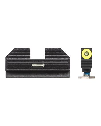 Night Fision GLK001010YGXG Official Costa Ludus Night SightsGreen Tritium Yellow Outline Front Sight-Green Tritium Bar Rear Sight Glock 17/17L/17MOS/19