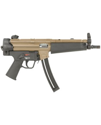 HK 81000629 MP5Sports South Exclusive 22 LR 25+1 8.50" Barrel, Exclusive Flat Dark Earth Finish, No Stock (Sling Mount), Black Polymer Grip, Adjustable Rear Sight, Manual Safety