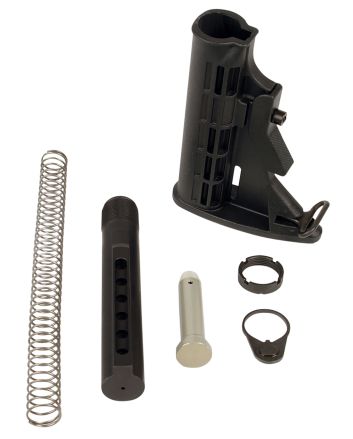 LBE Unlimited MILSTKKT Complete Mil-Spec Stock Kit6 Position Black Synthetic for AR-15, M4