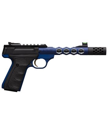 Browning 051562490 Buck Mark Plus 22 LR 10+1 5.90" Vision, Threaded w/Sawtooth Cuts Barrel, Matte Black Optic Ready/Serrated Steel Slide, Blue Anodized Aluminum Black Ultragrip FX Grips