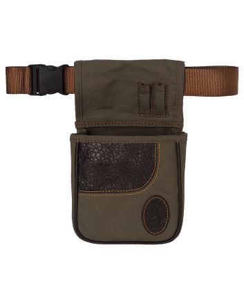 Browning 121504843 Laredo Shell Pouch Olive Canvas/Leather Belt Mount