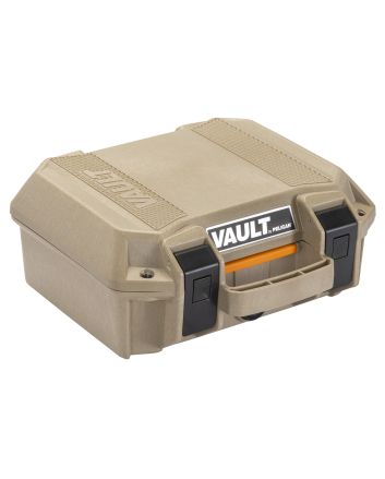 Pelican VCV100 Vault Case Small Tan Polymer Holds Handgun