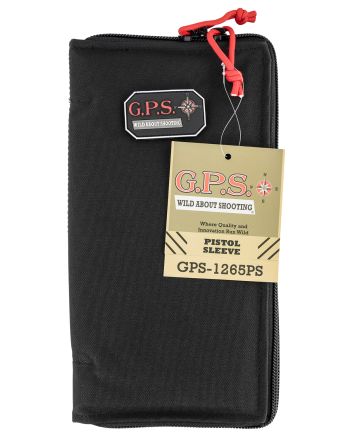 GPS Bags 1265PS Pistol SleeveLarge Black Nylon with Locking Zippers &amp; Thin Design Holds 1 Handgun