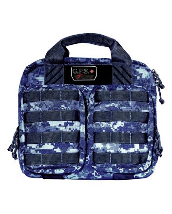 GPS Bags T1413PCG Double +2 Tactical Gray Digital 1000D Nylon Teflon Coating with Visual ID Storage System, Lockable YKK Zippers, MOLLE Webbing &amp; Ammo Storage Pockets Holds UP To 4 Handguns