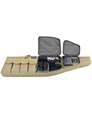 GPS Bags T42ART Tactical AR Case 42" Tan 1000D Nylon with Mag &amp; Storage Pockets, Lockable Zippers, External Handgun Pocket &amp; Visual ID Storage System