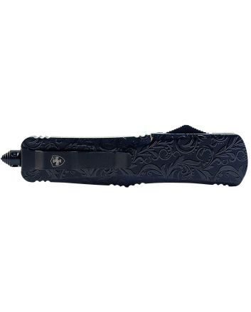 Templar Knife LMDG131 Gen II Maiden Gloss Large 3.50" OTF Dagger Plain Black Oxide Stonewashed 440C SS Blade, 5.25" Black Gloss Aluminum Handle, Glass Breaker