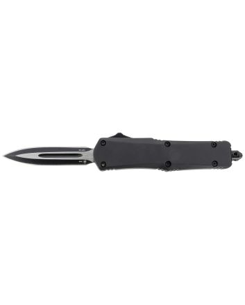 Templar Knife SBR131 Gen IISmall 2.69" OTF Dagger Plain Black Oxide Stonewashed 440C SS Blade, 4.31" Black Aluminum/Rubber Handle, Glass Breaker