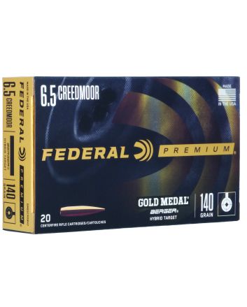 Federal GM65CRDBH2 Premium Gold Medal 6.5Creedmoor 140gr Berger Hybrid Target 20 Per Box/10 Case