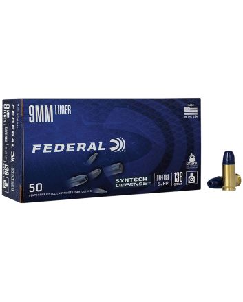 Federal S9SJT2 Syntech Defense 9mmLuger 138gr Segmented Jacketed Hollow Point 50 Per Box/10 Case