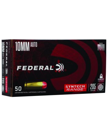 Federal AE10SJ1 Syntech Range 10mmAuto 205gr Total Syntech Jacket Flat Nose 50 Per Box/10 Case
