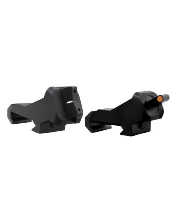 XS Sights AR00081N XTI2 45 Degree Offset BUIS Non-Tritium SetBlack Orange Front White Stripe Rear for AR-15