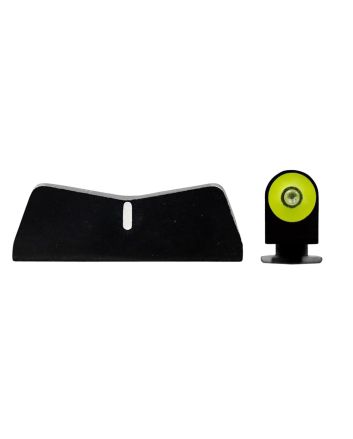 XS Sights GL0009P3Y DXT2 Big Dot Night Sights fits GlockBlack | Green Tritium Yellow Outline Front Sight White StripeRear Sight