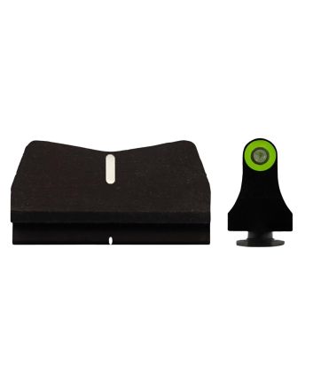 XS Sights GL0015P4G DXT2 Standard Dot White Outline Suppressor Height Green/White Tritium Front/Black/White Rear/Black Frame, Compatible w/ Glock 17/19, Front Post/Rear Dovetail Mount
