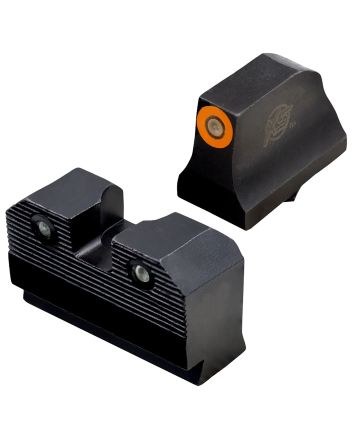 XS Sights GLR021P6N R3DNight Sights fits GlockBlack | Green Tritium Orange Outline Front Sight Green TritiumRear Sight
