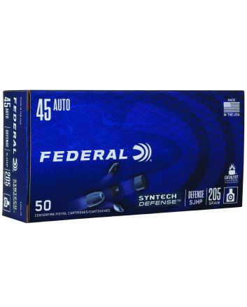 Federal S45SJT2 Syntech Defense 45ACP 205gr Segmented Jacketed Hollow Point 50 Per Box/10 Case