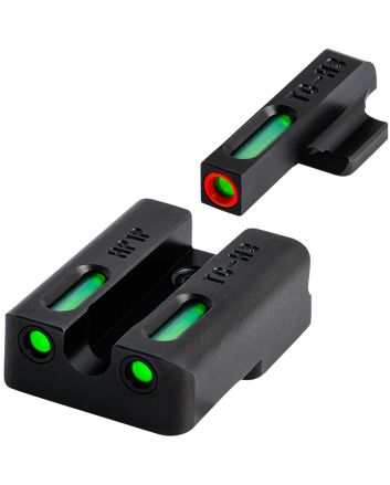 TruGlo TG13KS1PC TFX ProBlack | Green Tritium &amp; Fiber Optic Orange Outline Front Sight Green Tritium &amp; Fiber Optic Rear Sight