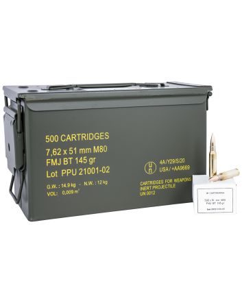 PPU PPRM762M Rangemaster7.62x51mmNATO 145gr Full Metal Jacket Boat Tail/500rds *Sold by Case *Includes Metal Can