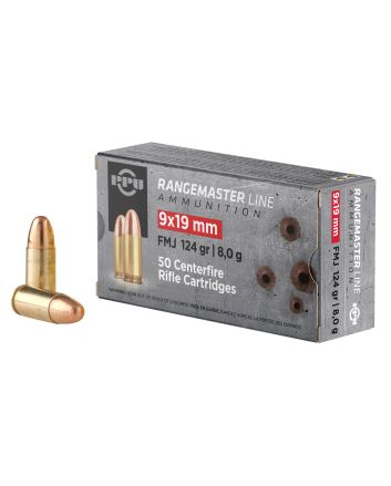 PPU PPRM9M Rangemaster9mmLuger 124gr Full Metal Jacket 1000/Box