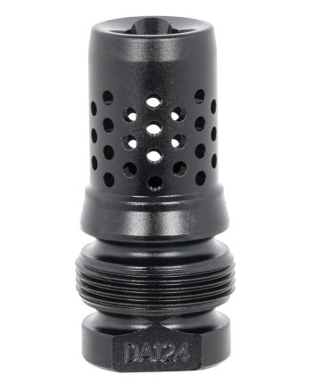 Dead Air DA124 Xeno Muzzle Brake Black Nitride 4140 Steel with 5/8"-24 tpi Threads