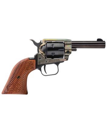 Heritage Mfg BK22CH3WBRN10 Barkeep22 LR 6 Shot, 3" Black Oxide Steel Barrel, Simulated Case Hardened Zinc Alloy Frame, Black Oxide Cylinder, Custom Scroll Wood Grip, Manual Safety, Exposed Hammer