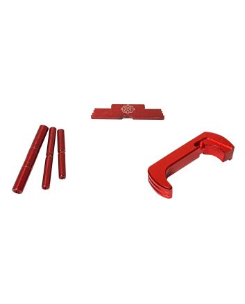 Cross Armory CRGOKRD 3 Piece KitExtended Compatible w/Glock Gen1-3 Red Anodized Steel/Aluminum